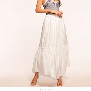 White Tiered A-line Maxi Dress for Resort Wear